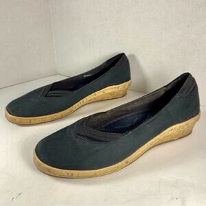 Grasshoppers Black Flats with Tan Sole